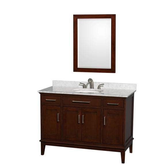 Wyndham Collection Wcv161648sunrm24 Hatton 44" Free Standing Vanity Set - Dark Chestnut /