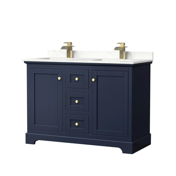 Wyndham Collection Wcv232348d-Qtz-Unsmxx Avery 48" Free Standing Double Basin Vanity Set -