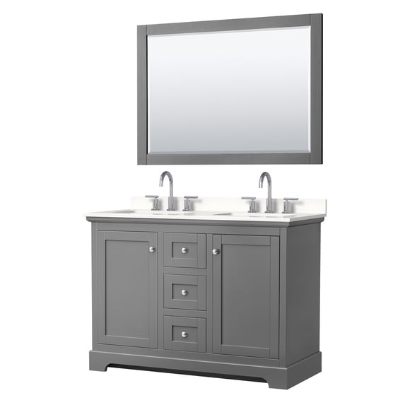 Wyndham Collection WCV232348DKGWQUS3M46 Avery 48" Free Standing Double Basin Vanity Set -