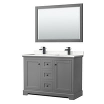 Wyndham Collection Wcv232348d-Vca-M46 Avery 48" Free Standing Double Basin Vanity Set -