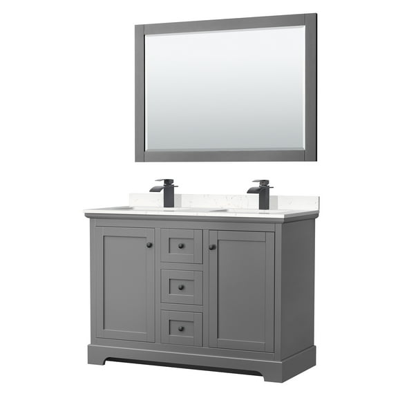 Wyndham Collection Wcv232348d-Vca-M46 Avery 48" Free Standing Double Basin Vanity Set -