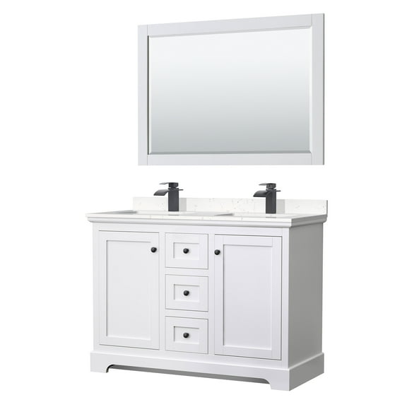 Wyndham Collection Wcv232348d-Vca-M46 Avery 48" Free Standing Double Basin Vanity Set -
