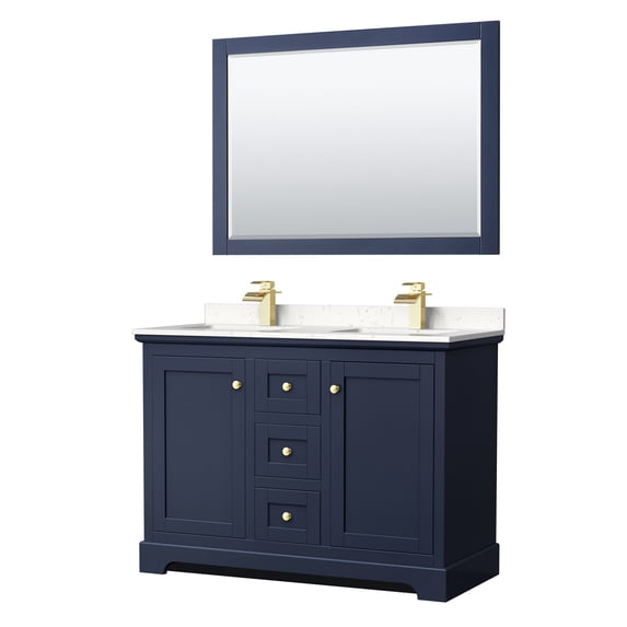 Wyndham Collection WCV232348DBLC2UNSM46 Avery 48" Free Standing Double Basin Vanity Set -
