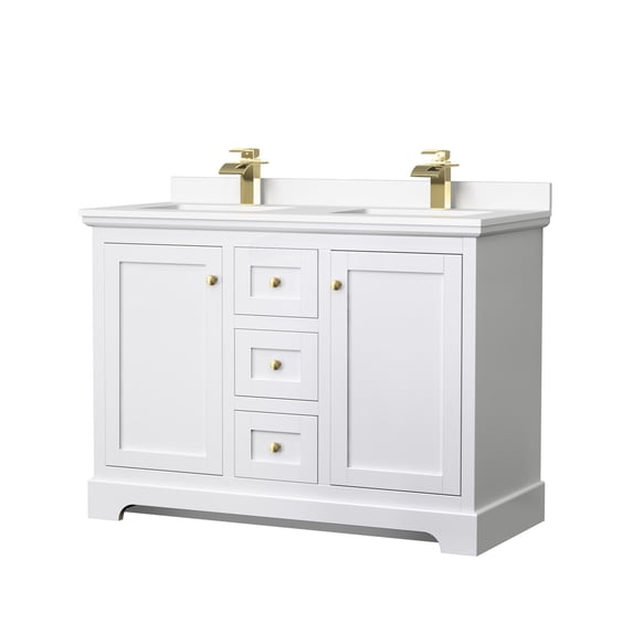 Wyndham Collection WCV232348DWGWCUNSMXX Avery 48" Free Standing Double Basin Vanity Set -