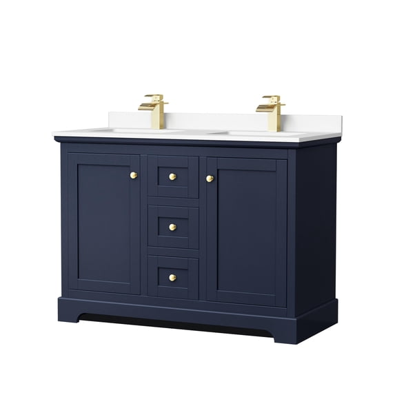 Wyndham Collection WCV232348DBLWCUNSMXX Avery 48" Free Standing Double Basin Vanity Set -