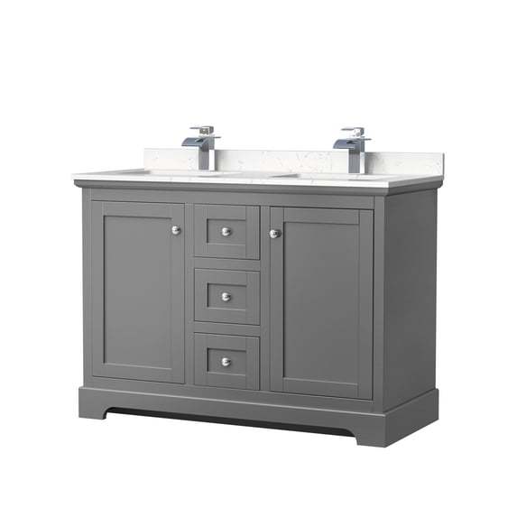 Wyndham Collection WCV232348DKGC2UNSMXX Avery 48" Free Standing Double Basin Vanity Set -