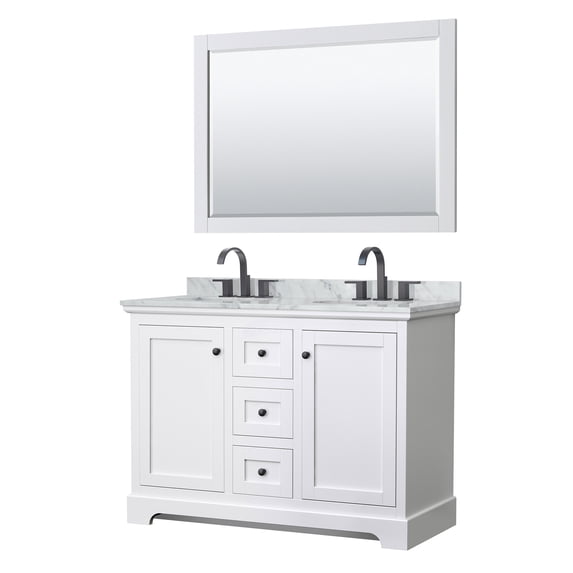 Wyndham Collection WCV232348DWBCMUNOM46 Avery 48" Free Standing Double Basin Vanity Set -