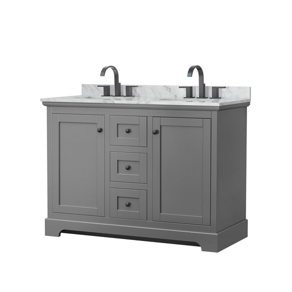 Wyndham Collection WCV232348DGBCMUNOMXX Avery 48" Free Standing Double Basin Vanity Set -