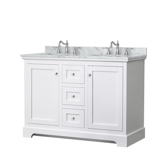 Wyndham Collection WCV232348DWHCMUNOMXX Avery 48" Free Standing Double Basin Vanity Set -