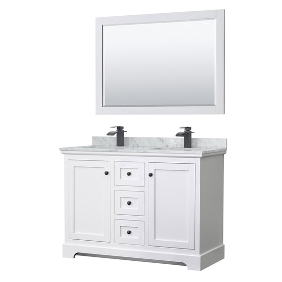 Wyndham Collection WCV232348DWBCMUNSM46 Avery 48" Free Standing Double Basin Vanity Set -
