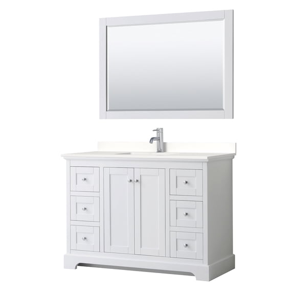Wyndham Collection Wcv232348s-Qtz-Unsm46 Avery 48" Free Standing Single Basin Vanity Set -