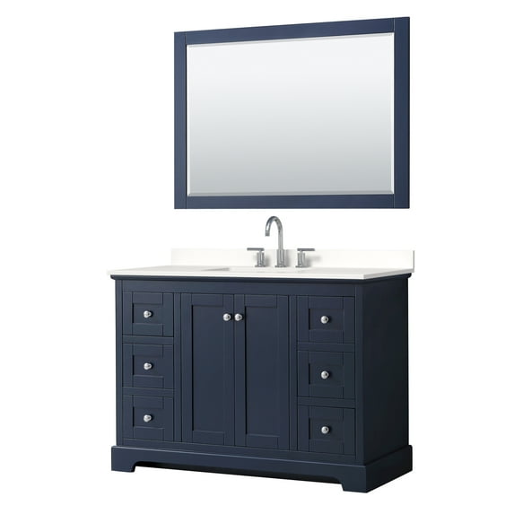 Wyndham Collection WCV232348SBCWQUS3M46 Avery 48" Free Standing Single Basin Vanity Set -