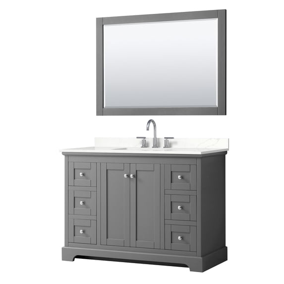 Wyndham Collection WCV232348SKGGTUS3M46 Avery 48" Free Standing Single Basin Vanity Set -