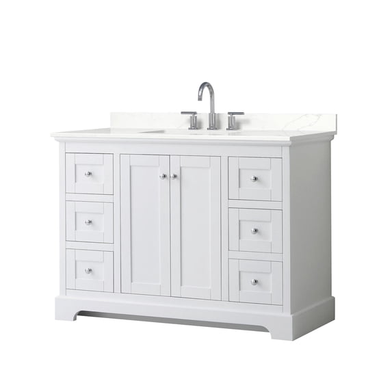 Wyndham Collection WCV232348SWHGTUS3MXX Avery 48" Free Standing Single Basin Vanity Set -