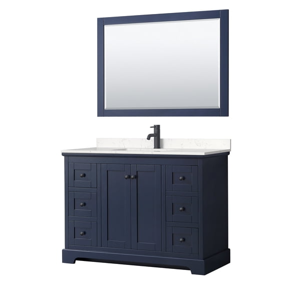 Wyndham Collection WCV232348SBBC2UNSM46 Avery 48" Free Standing Single Basin Vanity Set -