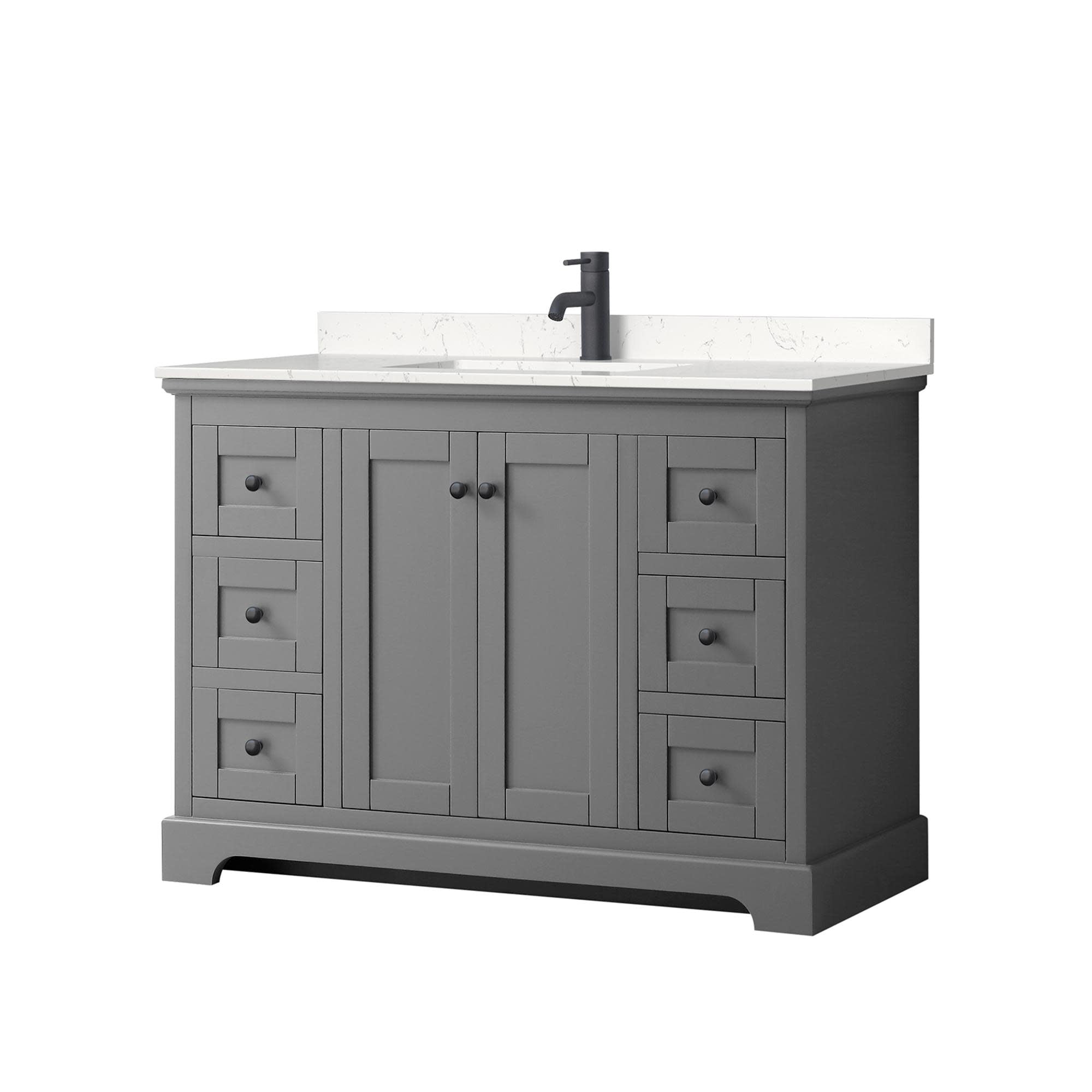 Avery 48" Dark Gray Freestanding Vanity with Marble Top