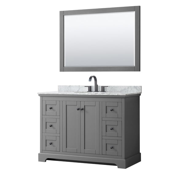Wyndham Collection WCV232348SGBCMUNOM46 Avery 48" Free Standing Single Basin Vanity Set -