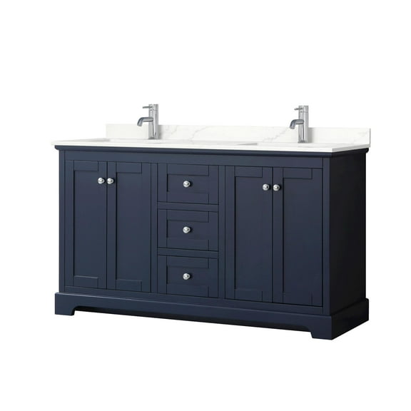 Wyndham Collection Wcv232360d-Qtz-Unsmxx Avery 60" Free Standing Double Basin Vanity Set -