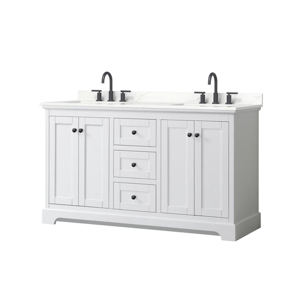 Wyndham Collection WCV232360DWBGTUS3MXX Avery 60" Free Standing Double Basin Vanity Set -