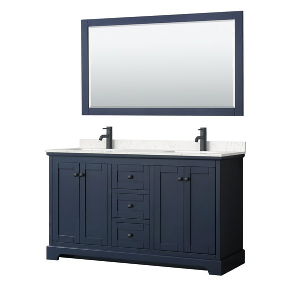 Wyndham Collection Wcv232360d-Vca-M58 Avery 60" Free Standing Double Basin Vanity Set -