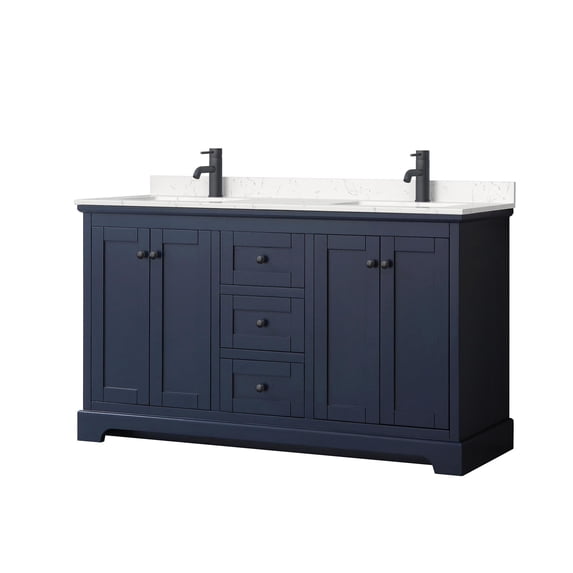 Wyndham Collection WCV232360DBBC2UNSMXX Avery 60" Free Standing Double Basin Vanity Set -