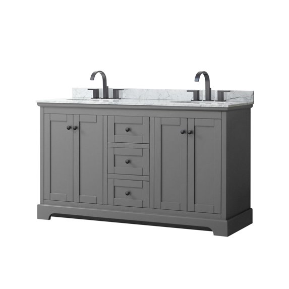 Wyndham Collection WCV232360DGBCMUNOMXX Avery 60" Free Standing Double Basin Vanity Set -
