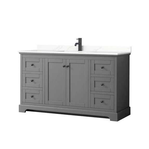 Wyndham Collection WCV232360SGBGTUNSMXX Avery 60" Free Standing Single Basin Vanity Set -