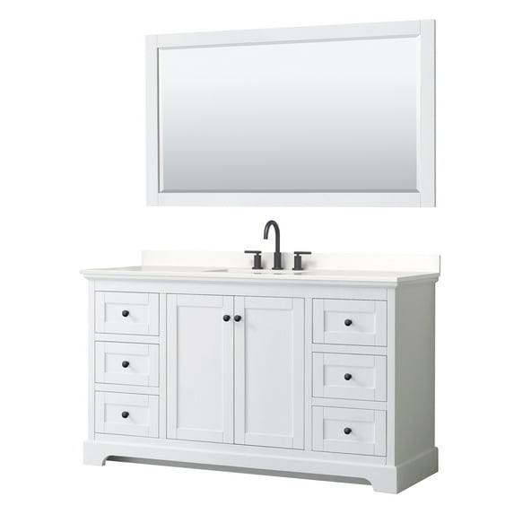 Wyndham Collection Wcv232360s-Qtz-Us3m58 Avery 60" Free Standing Single Basin Vanity Set -