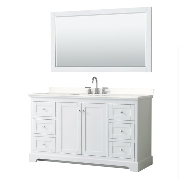 Wyndham Collection Wcv232360s-Qtz-Us3m58 Avery 60" Free Standing Single Basin Vanity Set -