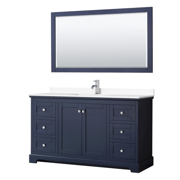 Wyndham Collection WCV232360SBCWCUNSM58 Avery 60" Free Standing Single Basin Vanity Set -