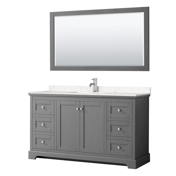 Wyndham Collection WCV232360SKGC2UNSM58 Avery 60" Free Standing Single Basin Vanity Set -