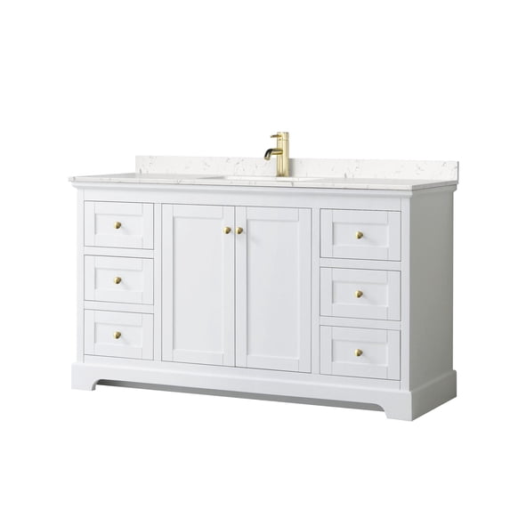 Wyndham Collection WCV232360SWGC2UNSMXX Avery 60" Free Standing Single Basin Vanity Set -