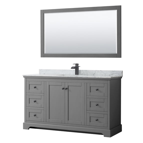 Wyndham Collection WCV232360SGBCMUNSM58 Avery 60" Free Standing Single Basin Vanity Set -
