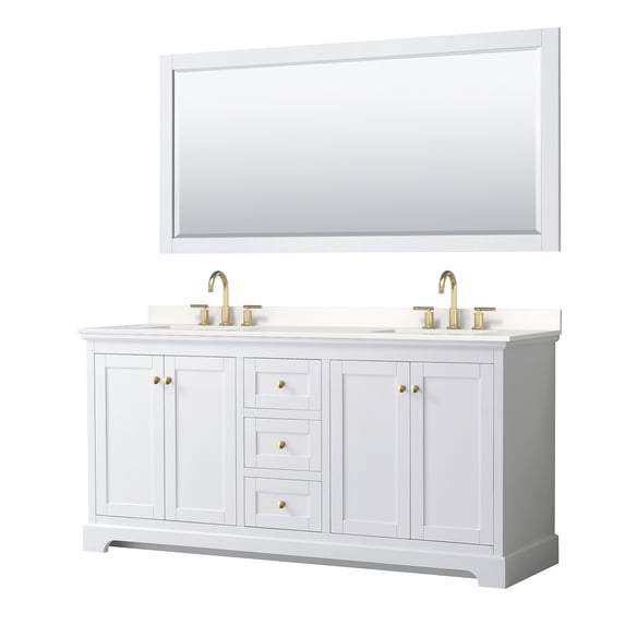 Wyndham Collection WCV232372DWGWQUS3M70 Avery 72" Free Standing Double Basin Vanity Set -