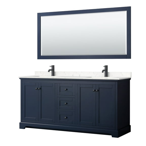 Wyndham Collection Wcv232372d-Vca-M70 Avery 72" Free Standing Double Basin Vanity Set -