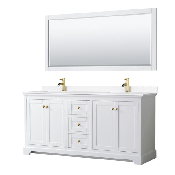 Wyndham Collection WCV232372DWGWCUNSM70 Avery 72" Free Standing Double Basin Vanity Set -