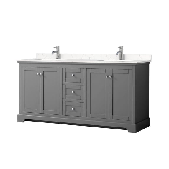 Wyndham Collection WCV232372DKGC2UNSMXX Avery 72" Free Standing Double Basin Vanity Set -