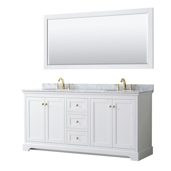 Wyndham Collection WCV232372DWGCMUNOM70 Avery 72" Free Standing Double Basin Vanity Set -