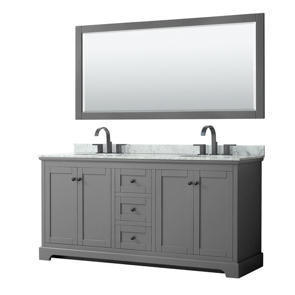 Wyndham Collection Wcv232372dcmunom70 Avery 72" Free Standing Double Basin Vanity Set -