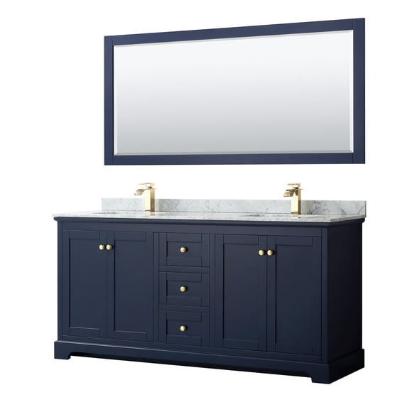 Wyndham Collection WCV232372DBLCMUNSM70 Avery 72" Free Standing Double Basin Vanity Set -