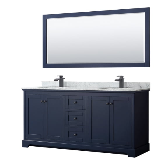 Wyndham Collection WCV232372DBBCMUNSM70 Avery 72" Free Standing Double Basin Vanity Set -