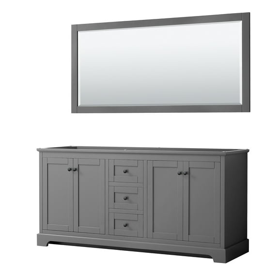 Wyndham Collection Wcv232372dcxsxxm70 Avery 72" Double Free Standing Vanity Cabinet - Dark