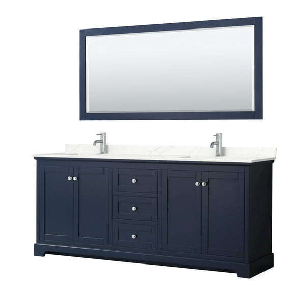 Wyndham Collection Wcv232380d-Qtz-Unsm70 Avery 80" Free Standing Double Basin Vanity Set -