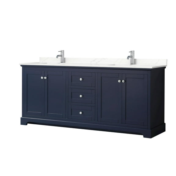 Wyndham Collection Wcv232380d-Qtz-Unsmxx Avery 80" Free Standing Double Basin Vanity Set -