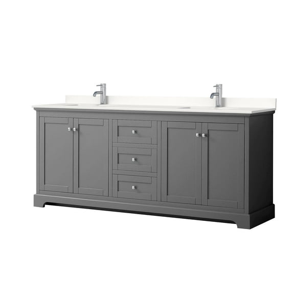 Wyndham Collection WCV232380DKGWQUNSMXX Avery 80" Free Standing Double Basin Vanity Set -