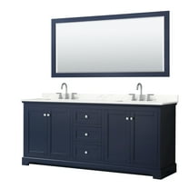 Wyndham Collection Wcv232380d-Qtz-Us3m70 Avery 80" Free Standing Double Basin Vanity Set -