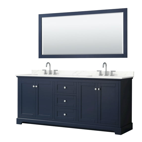 Wyndham Collection WCV232380DBCGTUS3M70 Avery 80" Free Standing Double Basin Vanity Set -