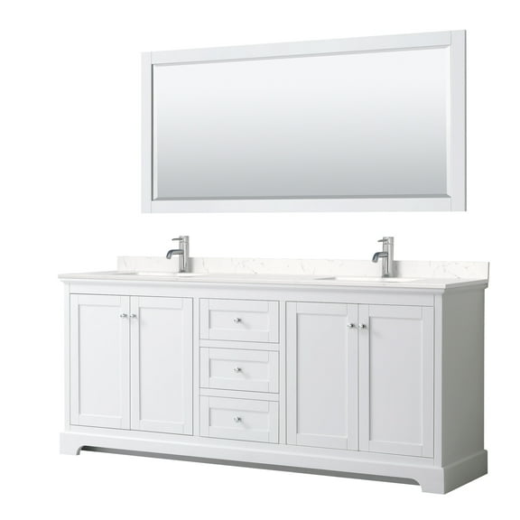 Wyndham Collection Wcv232380d-Vca-M70 Avery 80" Free Standing Double Basin Vanity Set -