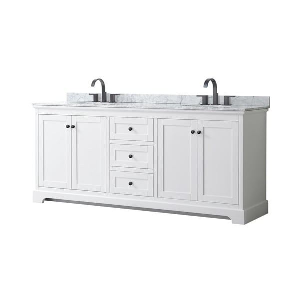 Wyndham Collection WCV232380DWBCMUNOMXX Avery 80" Free Standing Double Basin Vanity Set -