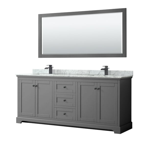 Wyndham Collection Wcv232380dcmunsm70 Avery 80" Free Standing Double Basin Vanity Set -